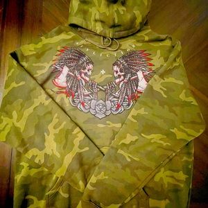 Mens camouflage Affliction hoodie